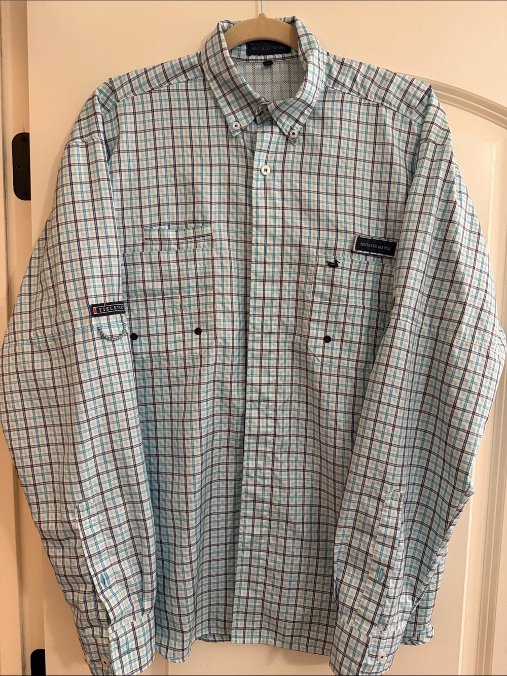 Southern Marsh Men's Teal & Navy Plaid Button-Down Shirt